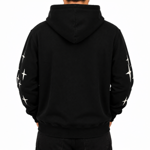 Plus Size Men's Premium <b>Full</b> <b>Zip</b> Oversized Boxy Fit Hoodie Heavy Cotton Fleece <b>Sweatshirt</b> - Product Image 2
