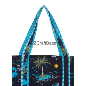 Premium Eco-friendly Durable Striped 100% Cotton Large Tote <b>Bag</b> with Long Shoulder Strap No Closure Soft and Custom - Product Image 2