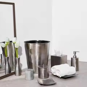 Ensemble de salle de bain en métal, collection d'accessoires de bain haut de gamme pour hôtel, complexe hôtelier, spa, maison, décoration de salle de bain - Product Image 3