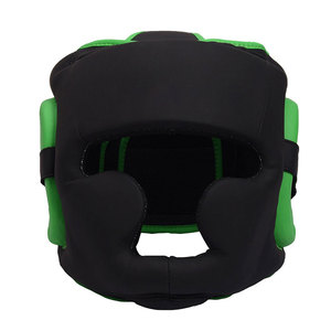 <b>Boxing</b> Head Guard Black Green EVA Protective Gear with Hook & Loop Closure for Adults Unisex Universal Use - Product Image 1
