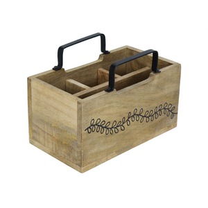 Indian-Made Eco-Friendly Modern Wooden Square Bucket for Tableware Cutlery & Tissue Storage Restaurants Hotels Decorative <b>Caddy</b> - Product Image 4