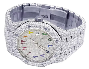 Unique Style VVS Moissanite Diamond Rainbow <b>Arabic</b> Dial Stainless Steel Iced Out Automatic Wrist <b>Watch</b> Mechanical Luxury Fashion - Product Image 6