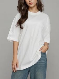 เสื้อยืดคอกลมโอเวอร์ไซส์ผ้าฝ้าย 100% ถักนิตติ้ง สวมใส่สบาย ระบายอากาศได้ดี เป็นมิตรกับสิ่งแวดล้อม เหมาะสำหรับฤดูร้อน เสื้อยืดผู้ชาย - Product Image 2