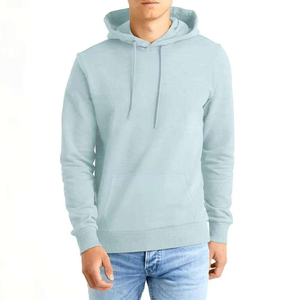 เสื้อฮู้ดผู้ชายสีฟ้าอ่อน ทรงปกติ สวมใส่สบาย ผ้าฝ้ายเฟรนช์เทอร์รี่ มีกระเป๋า เหมาะสำหรับใส่ในฤดูใบไม้ร่วง - Product Image 1