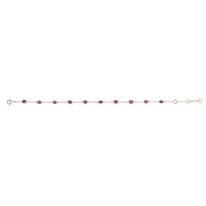 Bracelet chaîne en rubis élégant, luxueux et tendance, cadeau de fiançailles, de mariage ou de fête, en or jaune 18 carats avec pierre précieuse ovale, bijoux fins pour femmes - Product Image 2