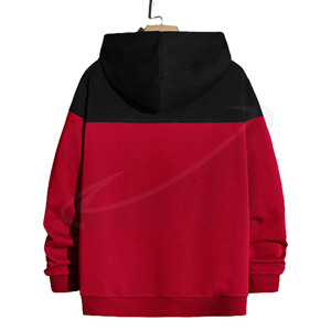 Conjunto Deportivo Unisex con Capucha y Bloques de Color Rojo y Negro, Sudadera Informal de Algodón, Pantalones Jogger, Manga Larga, Ropa de Otoño, Logotipo Personalizado - Product Image 4