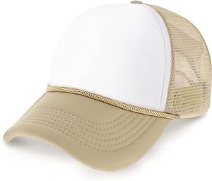 Gorra de camionero de espuma de verano para hombre y mujer con correa ajustable, moderna, de malla sólida de dos tonos para uso casual - Product Image 1