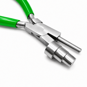Pince à boucler à poignée verte en acier inoxydable, outil de bijouterie pour la formation de boucles de fil pour bagues, pendentifs, artisanat et fabrication de bijoux DIY - Product Image 2