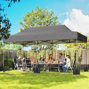 Tenda Pop-Up Resistente 10 X 20 Piedi UPF50+ con Borsa con Ruote, Grigio Scuro, Riparo Istantaneo Portatile per Esterni - Product Image 2