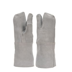 ถุงมือหนังวัวสามนิ้วแบบแยกนิ้ว ป้องกันการบาด พร้อมเย็บด้วยเคฟลาร์ หัวแม่มือแบบคีย์สโตน สำหรับงานเชื่อม งานก่อสร้าง และงานหนัก - Product Image 1