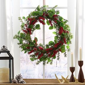 Guirlande de Noël de 25,5 pouces pour la décoration de la porte d'entrée intérieure ou extérieure, couronnes d'hiver pour l'intérieur et l'extérieur, guirlande de Noël - Product Image 1
