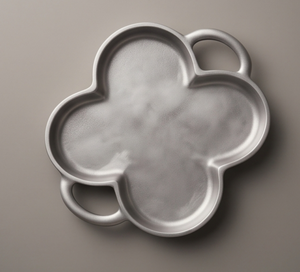 Plateau de service en métal Clover, plateau argenté avec poignées en boucle, vaisselle de luxe pour la maison, salon, vente en gros - Product Image 4