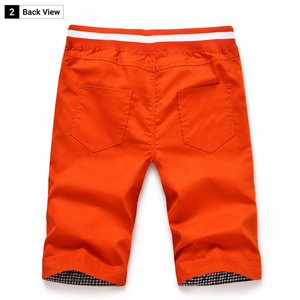 2025 Customized Men's Mid Waist Casual Fashion <b>Shorts</b> Solid Cotton Front Drawstring Closure Breathable Pattern <b>Decoration</b> - Product Image 2