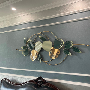 Gold Green Metal <b>Leaves</b> <b>Wall</b> <b>Decor</b> Botanical Plant Inspired <b>Wall</b> Sculpture for Living Room Bedroom Entryway Modern Home Accent - Product Image 6