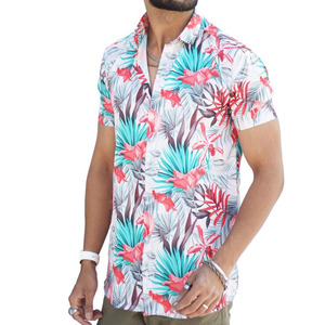 Camisa de hombre con logo personalizado, estampado completo, manga corta, a la moda, con botones, proveedor OEM ODM, camisa de playa de verano para hombre, diseño de plátano - Product Image 2