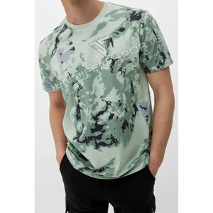 T-shirt pour homme à manches courtes, séchage rapide, léger, imprimé camouflage, col rond uni, respirant, décontracté, sportif, 100% coton - Product Image 3
