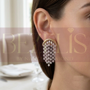 Exquisitos Aros de Diamantes Cultivados en Laboratorio con Corte Brillante en Oro de 14k, Diseñados para Regalo de Noche, Cumpleaños, Uso Femenino - Product Image 2