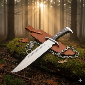 Cuchillo de Caza de Hoja Fija Hecho a Mano de Primera Calidad, Hoja de Acero con Alto Contenido de Carbono, Mango Ergonómico de Madera, Personalizable OEM, Punta de Gota - Product Image 2