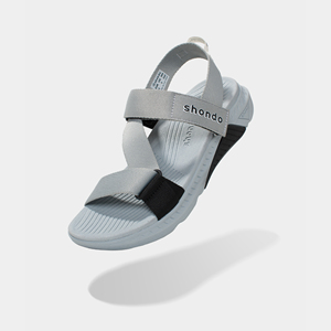 Sandalias Casuales Shondo F7 Racing Grises con Detalles Negros y Suela de 5cm, Estilo Punta Abierta para Mejorar la Postura, Vietnam - Product Image 6