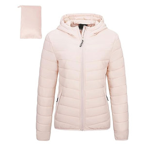 Women's Packable Lightweight Full-Zip Puffer <b>Jacket</b> with Hood <b>Quilted</b> Winter Coat Warm Insulated Casual Outdoor Cold Weather - Product Image 1