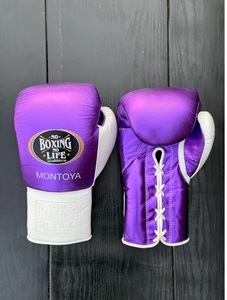 Purple, White No Boxing No Life Real Cowhide <b>Leather</b> Boxing Set Including Boxing Gloves - Headgear - Groin Guard - Product Image 3