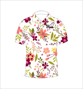 เสื้อโปโลพิมพ์ลายดอกไม้ป่าแบบกำหนดเอง ระบายอากาศได้ดี น้ำหนักเบา เหมาะสำหรับทีมกอล์ฟ แขนสั้น แบบซับลิเมชั่น เสื้อผ้าลำลองสำหรับการแสดง - Product Image 2