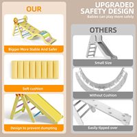 Meilleures ventes : Jouets Montessori en bois d'intérieur 9 en 1, arche d'escalade, structures d'escalade, triangle Pikler avec coussin