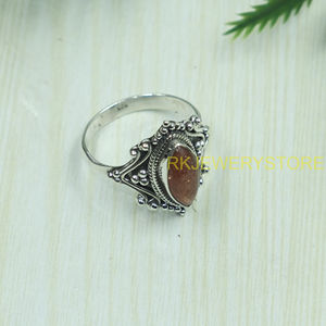 Natural Sunstone 925 Sterling <b>Silver</b> <b>Ring</b> Handmade Vintage Designer Marquise Cabochon Gemstone Jewelry Women <b>Statement</b> <b>Ring</b> Men - Product Image 2