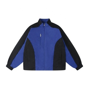 Veste coupe-vent en nylon à blocs de couleur rétro pour hommes, style 2026, logo personnalisé - Product Image 1