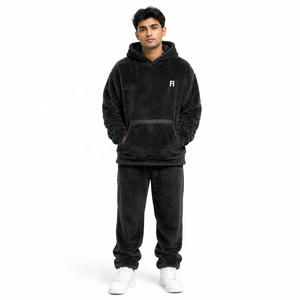 Conjunto de Sudadera con Capucha y Pantalones Deportivos de Felpa para Hombre, con Tela Suave y Acogedora, Diseño Cálido para Invierno, para Pedidos al por Mayor, ODM, OEM, EE. UU. - Product Image 1