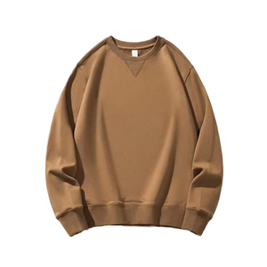 Sweat-shirts d'hiver pour hommes adultes de haute qualité, couleur brun foncé, manches longues, pull-over, en coton polaire, écologique, respirant - Product Image 3