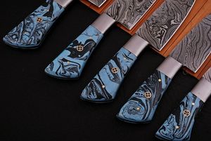 Juego de 5 Cuchillos de Cocina Hechos a Mano con Acero de Damasco y Mango de Madera, Personalizables OEM/ODM/OBM - Product Image 3
