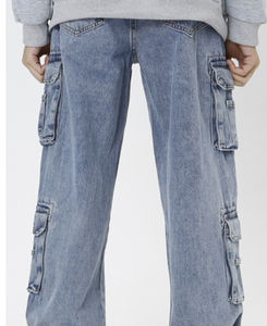 กางเกงยีนส์แฟชั่นใหม่สำหรับผู้ชาย คุณภาพสูง กระเป๋าแบบกำหนดเอง สไตล์สตรีทแวร์ ทรงหลวม ทันสมัย - Product Image 2