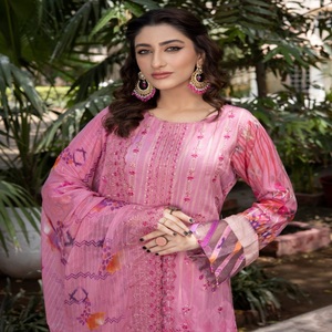 Vestidos de Panjabi paquistaníes bordados en viscosa para mujer, trajes de tres piezas diseñados Dr Haris Vol KINARA, ropa India pakistaní - Product Image 4