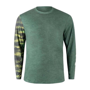 Camisa de Pesca de Manga Larga para Hombre, Verde, con Estampado por Sublimación, Secado Rápido, UPF 50, Poliéster, de Alto Rendimiento - Product Image 1