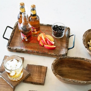 กาแฟแซนวิชขนมปังผลไม้ของว่างอาหารเรียกน้ำย่อยลูกกวาดไม้มะม่วง & ถาดเสิร์ฟไม้อะคาเซีย & จานตกแต่ง - Product Image 3