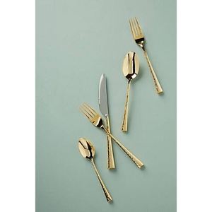 Juego de cubiertos de acero inoxidable de alta calidad, chapado en oro, diseño moderno y elegante, para el hogar, bodas, hoteles, al mejor precio. - Product Image 5