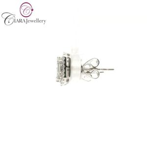 Modern Style Luxury 18K AU750 Rose Gold/<b>Emerald</b> Yellow Diamond Cluster Earrings for Weddings and Engagements Wholesale - Product Image 2