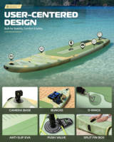 Planche de paddle gonflable ultra-large personnalisable de 35 pouces, stabilité accrue, 11'6, charge élevée 450 lbs, qualité professionnelle, vente en gros d'usine