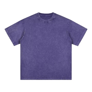 เสื้อยืดผู้ชายสไตล์วินเทจทรงโอเวอร์ไซส์ ล้างสีแบบแอซิดวอช สตรีทแวร์ ฮิปฮอป ผ้าฝ้าย 100% พร้อมโลโก้แบบกำหนดเอง รุ่น 2026 ขายส่ง - Product Image 1