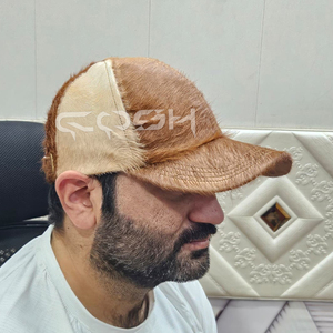 Genuine Cowhide <b>Baseball</b> <b>Cap</b>, Hair On Hide Western Trucker Hat - Product Image 2