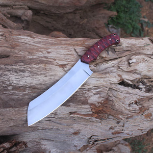 Cuchillo de Carnicero de Hoja Fija de Alta Resistencia, Núcleo de Acero Damasco VG-10, Estilo Vintage, Mango de Madera, Uso en Cocina, Ambidiestro - Product Image 3