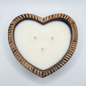 Bougie artisanale en bois avec couvercle, 3 mèches, en cire de soja, luxe, vente en gros, décoration rustique pour la maison, utilisation comme bougie en bois - Product Image 3