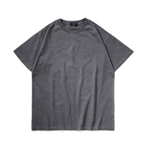 Camiseta de Manga Corta para Hombre, Cuello Redondo, Talla Grande, Color Sólido, Estilo Casual, 100% Algodón Jersey, Diseño Liso Teñido - Product Image 2