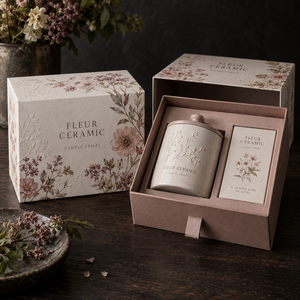 Boîte d'emballage coulissante personnalisée pour bougie FLEUR - Product Image 1