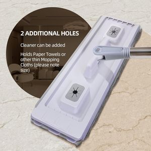 Kit Mop da Cucina e Bagno in Microfibra per Donna con Manico Lungo, Spazzola, Strizzatore e Secchio per Pareti/Pavimenti in Legno Duro, Prodotto Lavabile - Product Image 2