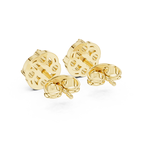 Boucles d'oreilles clous en or jaune 14K avec cinq diamants de laboratoire taille ronde DEF VVS, motif spirale circulaire, bijoux fins élégants pour usage quotidien, ODM - Product Image 5