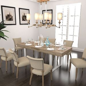 Tavolo da Pranzo in Legno Stile Fattoria Moderno, Estensibile da 6 a 10 Posti, Grande Tavolo da Cucina Espandibile per Comodità - Product Image 4