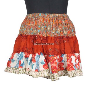 2026 Festival Gypsy Patchwork Mini <strong>Rara</strong> <strong>Skirt</strong> Hippy Boho Vintage Indian Boho Hippie Mini Length Patch Work Cotton Mini <strong>Skirt</strong> - Product Image 2