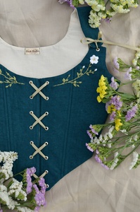 Nouvel Arrivage : Corset Renaissance, Corset à bretelles, Corset style Cottage Core pour Filles, 100% Coton, Motif Floral, Écologique - Product Image 2